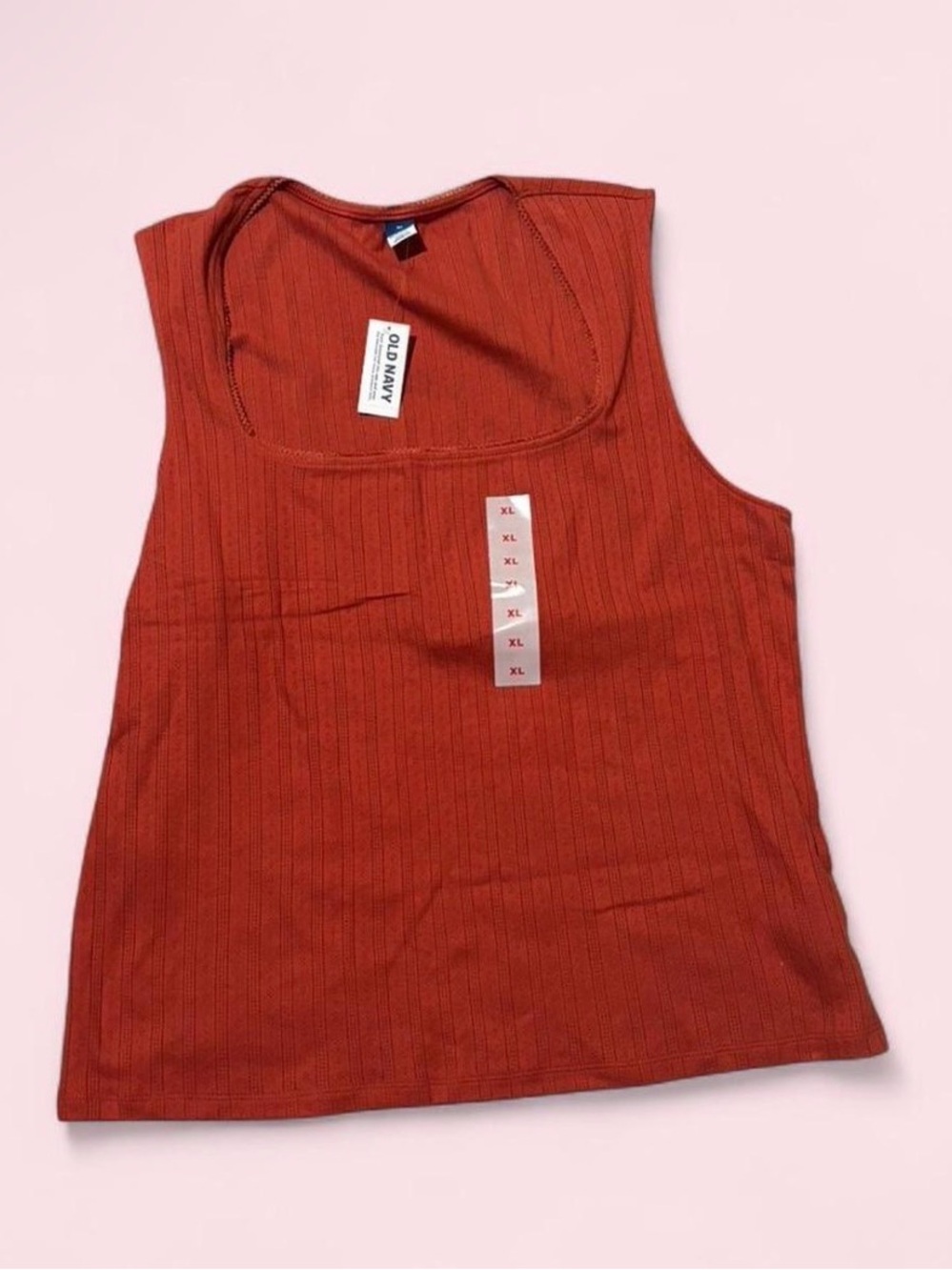Old Navy Ribbed Scoop Neck Tank Top - Rust